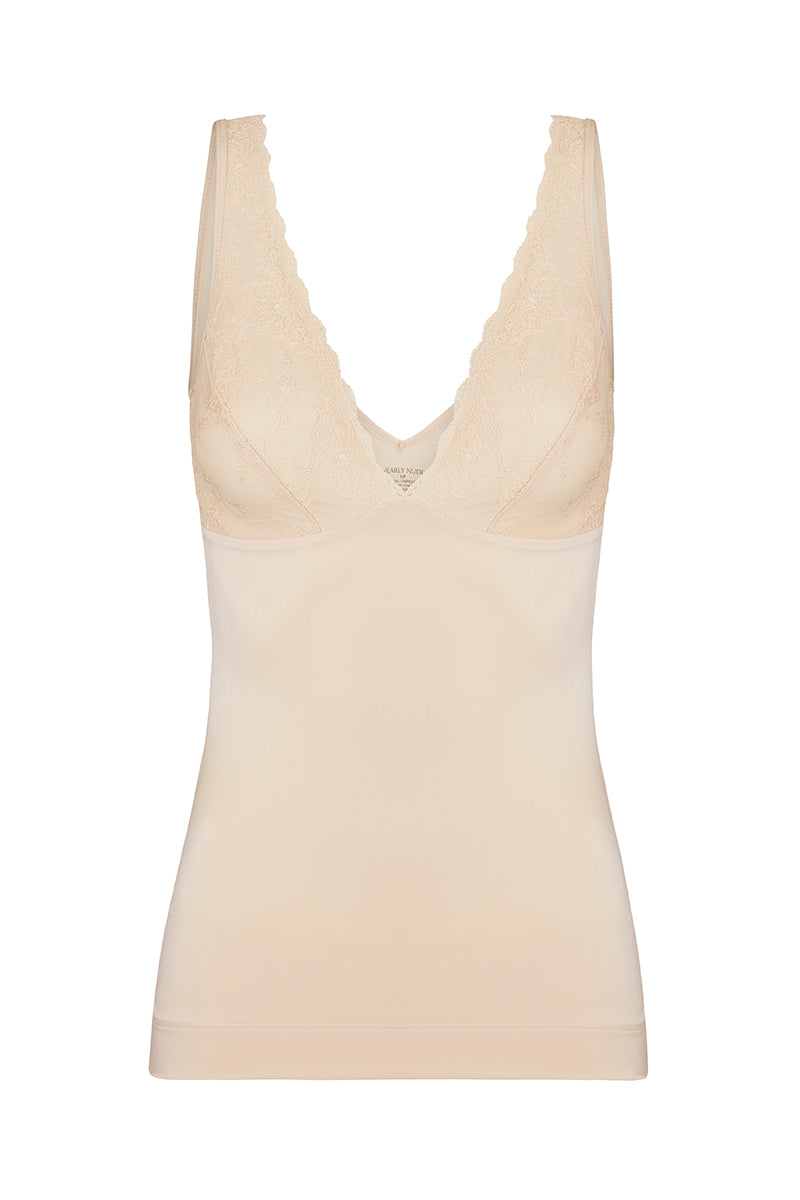 Firming Microfiber Camisole Lace Almond