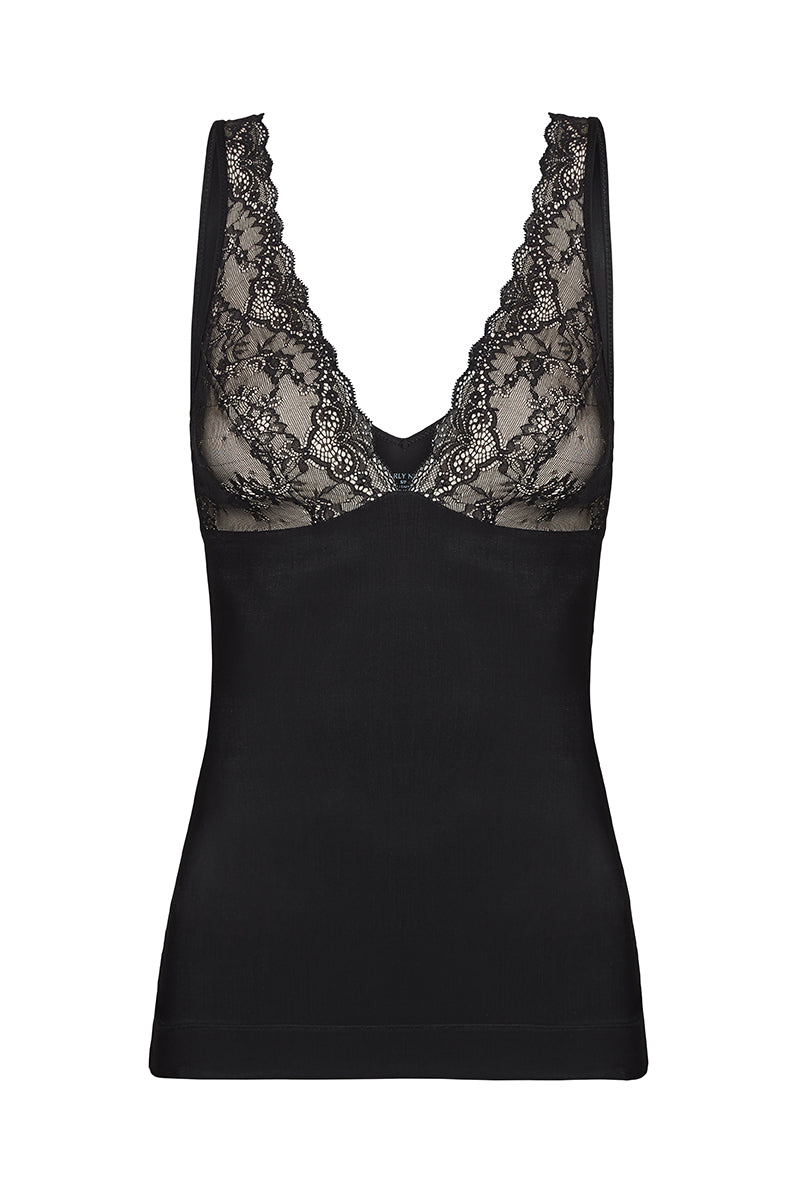 Firming Microfiber Camisole Lace Black
