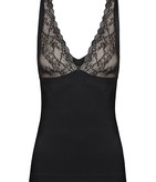 Firming Microfiber Camisole with Lace in Black